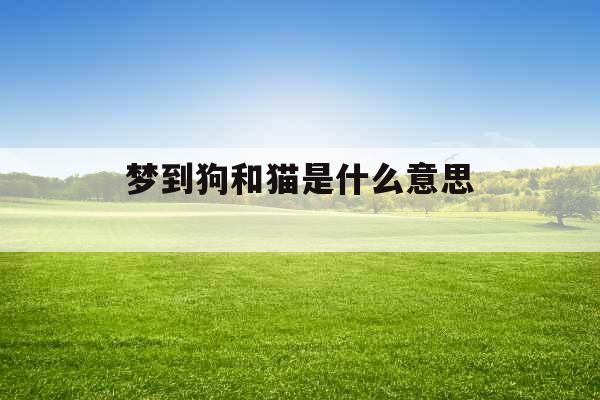 梦到狗和猫是什么意思  梦到狗和猫是什么意思