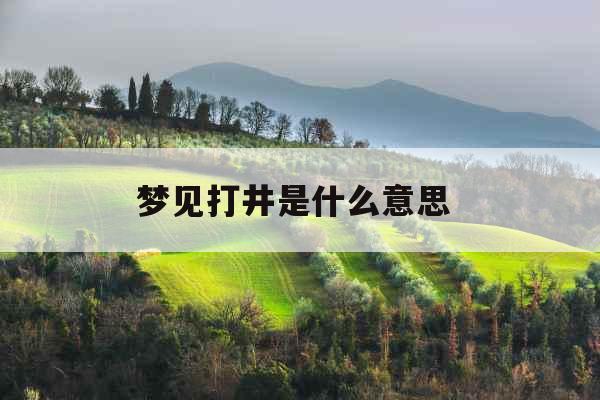 梦见打井是什么意思 