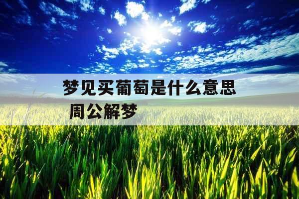 梦见买葡萄是什么意思 周公解梦 