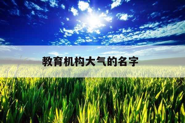 教育机构大气的名字 教育机构大气的名字