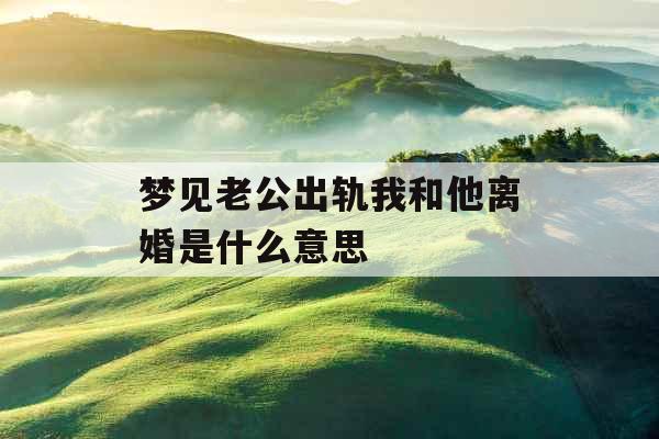 梦见老公出轨我和他离婚是什么意思 