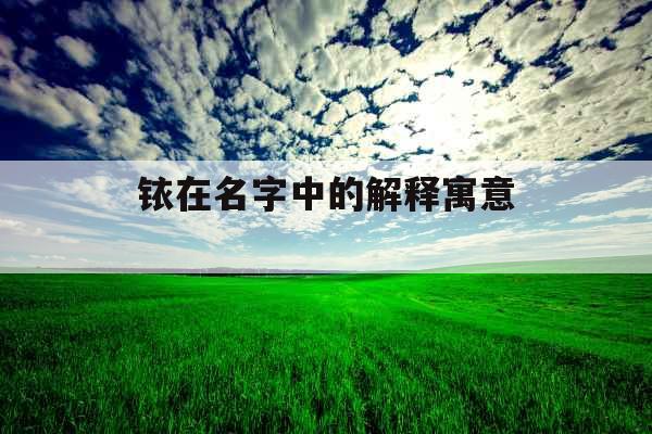 铱在名字中的解释寓意 