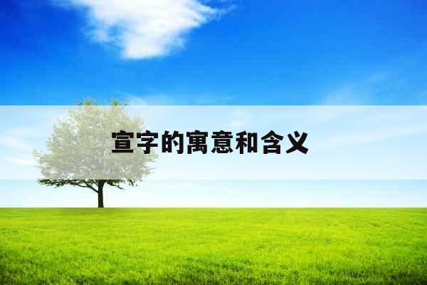 宣字的寓意和含义 