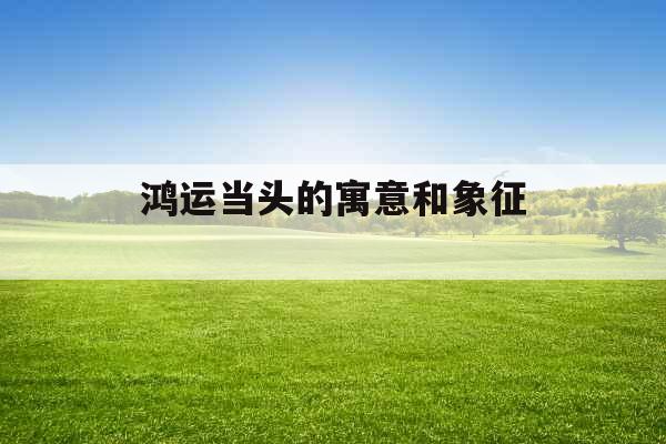 鸿运当头的寓意和象征 