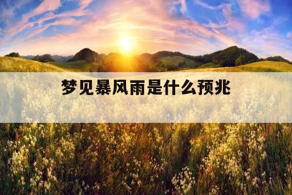 梦见暴风雨是什么预兆  梦见暴风雨是什么预兆