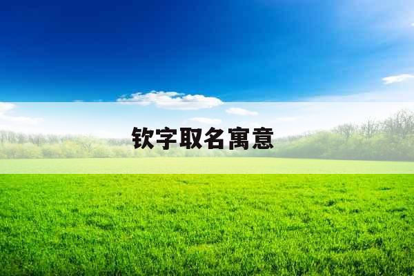 钦字取名寓意 