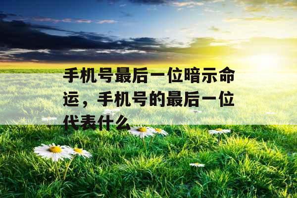 手机号最后一位暗示命运,手机号的最后一位代表什么 手机号最后一位暗示命运,手机号的最后一位代表什么