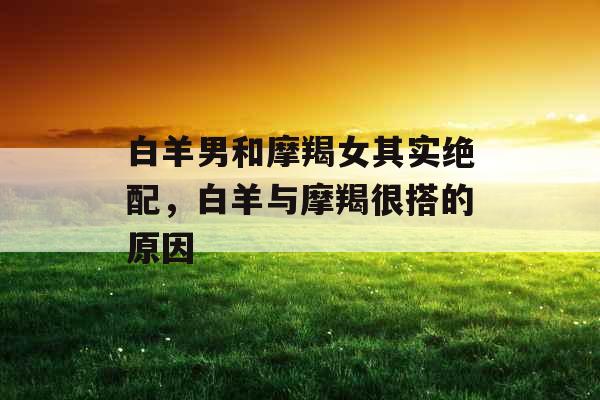 白羊男和摩羯女其实绝配,白羊与摩羯很搭的原因 白羊男和摩羯女其实绝配,白羊与摩羯很搭的原因