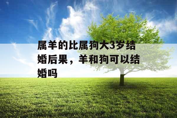 属羊的比属狗大3岁结婚后果，羊和狗可以结婚吗