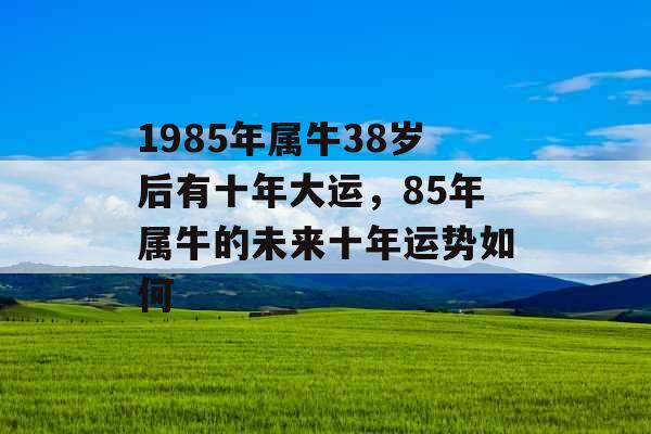 1985年属牛38岁后有十年大运,85年属牛的未来十年运势如何 1985年属牛38岁后有十年大运,85年属牛的未来十年运势如何