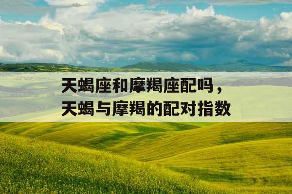 天蝎座和摩羯座配吗，天蝎与摩羯的配对指数