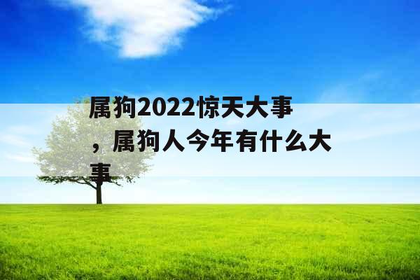 属狗2022惊天大事，属狗人今年有什么大事