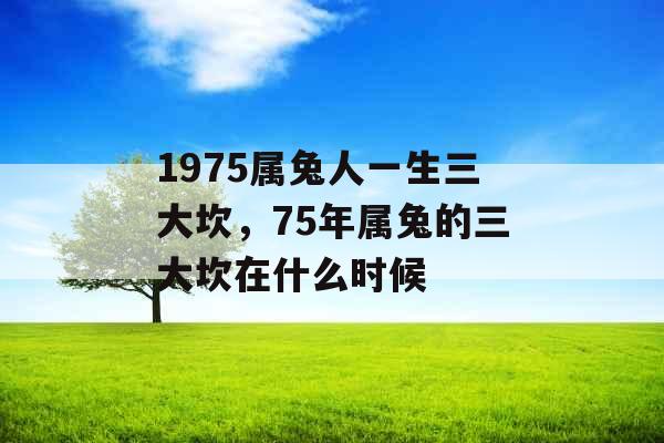 1975属兔人一生三大坎,75年属兔的三大坎在什么时候 1975属兔人一生三大坎,75年属兔的三大坎在什么时候