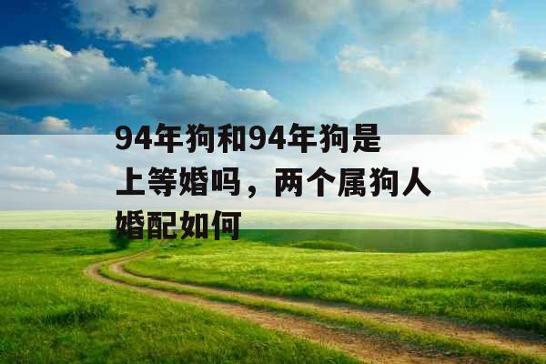 94年狗和94年狗是上等婚吗,两个属狗人婚配如何 94年狗和94年狗是上等婚吗,两个属狗人婚配如何
