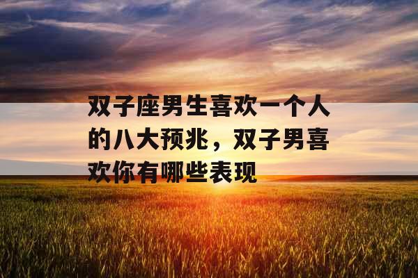 双子座男生喜欢一个人的八大预兆，双子男喜欢你有哪些表现