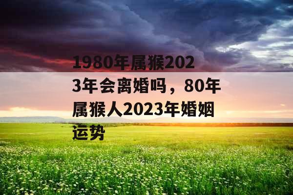 1980年属猴2023年会离婚吗，80年属猴人2023年婚姻运势