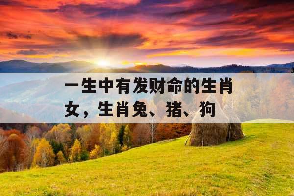 一生中有发财命的生肖女，生肖兔、猪、狗