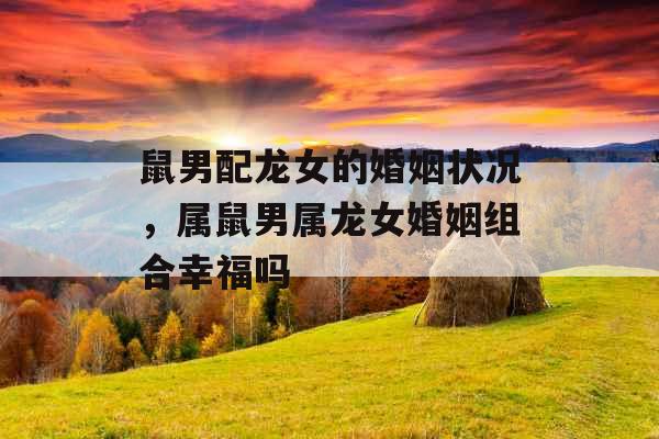 鼠男配龙女的婚姻状况，属鼠男属龙女婚姻组合幸福吗