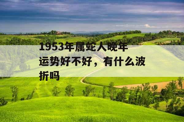1953年属蛇人晚年运势好不好，有什么波折吗
