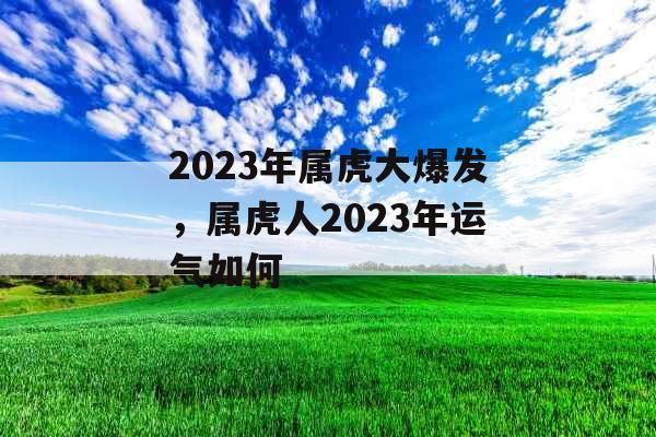 2023年属虎大爆发，属虎人2023年运气如何