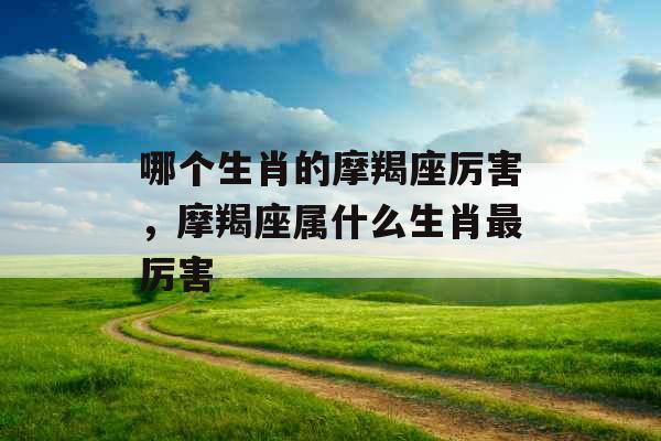 哪个生肖的摩羯座厉害，摩羯座属什么生肖最厉害