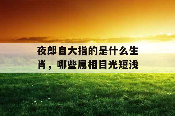 夜郎自大指的是什么生肖，哪些属相目光短浅