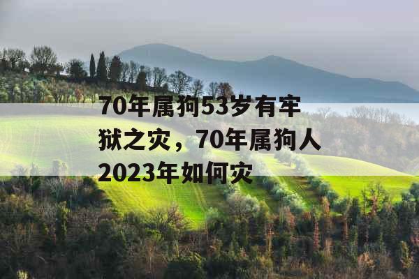 70年属狗53岁有牢狱之灾，70年属狗人2023年如何灾