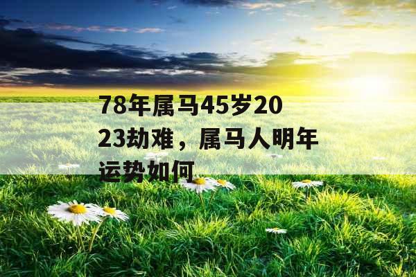 78年属马45岁2023劫难，属马人明年运势如何