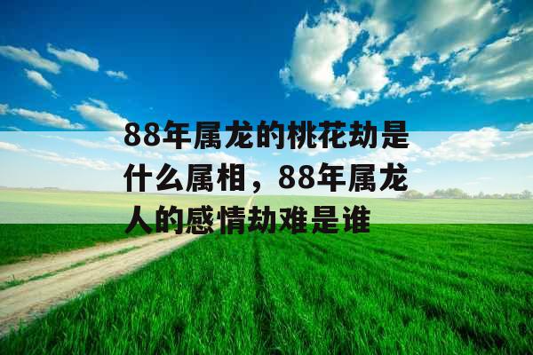 88年属龙的桃花劫是什么属相，88年属龙人的感情劫难是谁