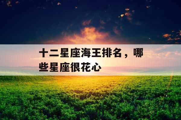十二星座海王排名，哪些星座很花心