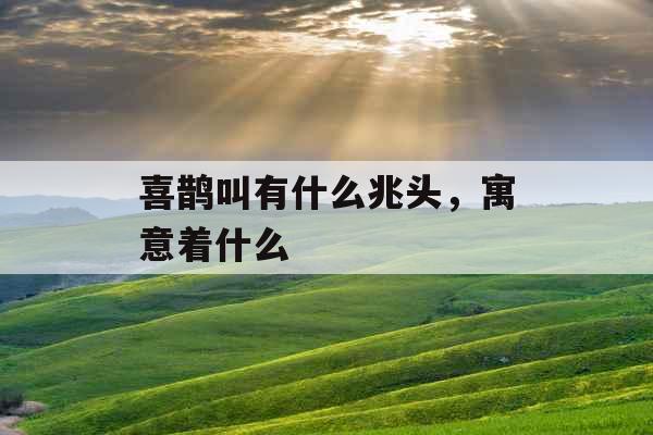 喜鹊叫有什么兆头,寓意着什么 喜鹊叫有什么兆头,寓意着什么