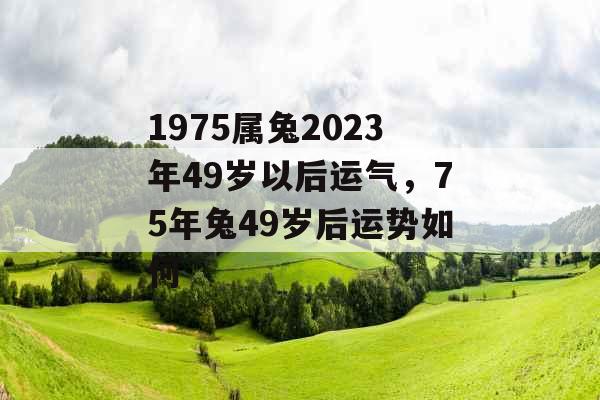 1975属兔2023年49岁以后运气，75年兔49岁后运势如何