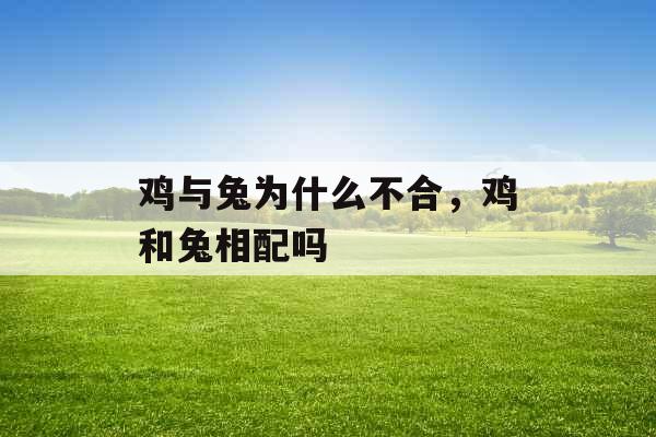 鸡与兔为什么不合,鸡和兔相配吗 鸡与兔为什么不合,鸡和兔相配吗