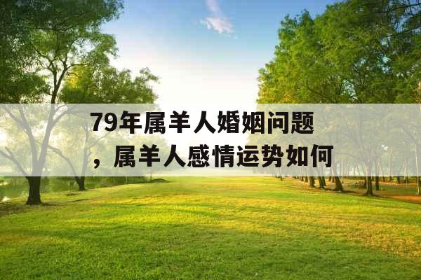 79年属羊人婚姻问题，属羊人感情运势如何