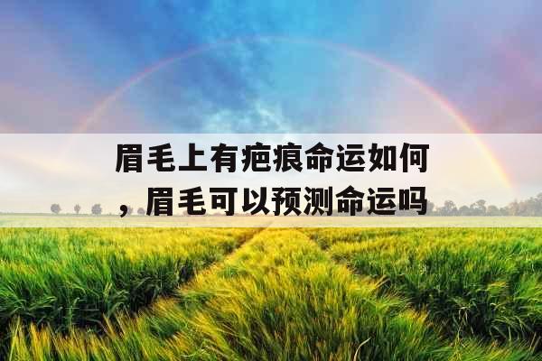 眉毛上有疤痕命运如何，眉毛可以预测命运吗