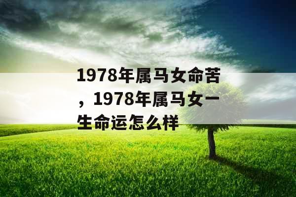 1978年属马女命苦,1978年属马女一生命运怎么样 1978年属马女命苦,1978年属马女一生命运怎么样