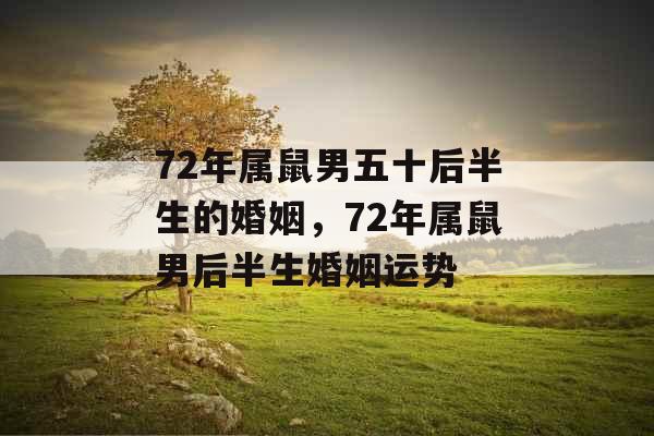 72年属鼠男五十后半生的婚姻,72年属鼠男后半生婚姻运势 72年属鼠男五十后半生的婚姻,72年属鼠男后半生婚姻运势