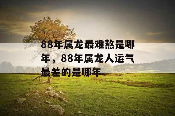 88年属龙最难熬是哪年,88年属龙人运气最差的是哪年 88年属龙最难熬是哪年,88年属龙人运气最差的是哪年