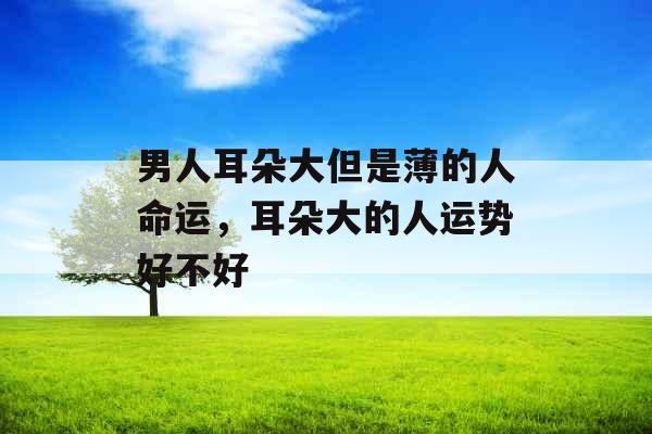男人耳朵大但是薄的人命运，耳朵大的人运势好不好