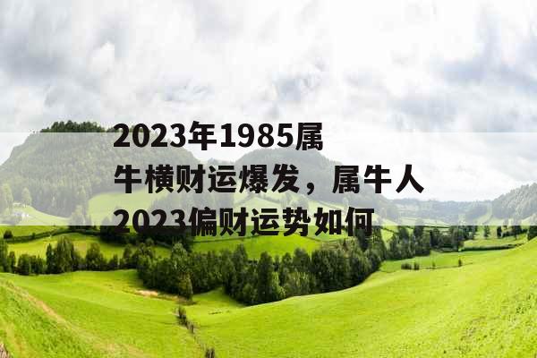 2023年1985属牛横财运爆发,属牛人2023偏财运势如何 2023年1985属牛横财运爆发,属牛人2023偏财运势如何