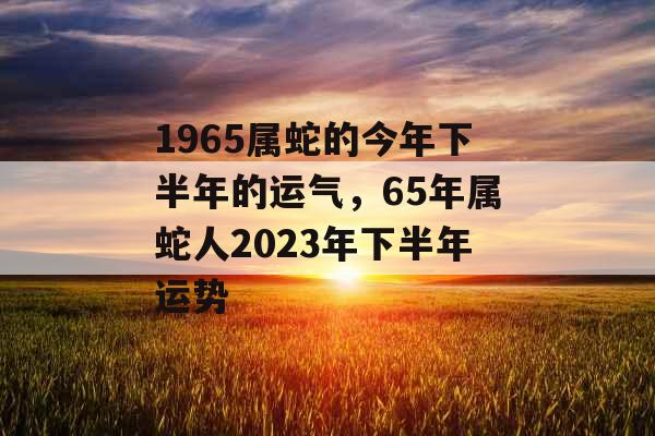 1965属蛇的今年下半年的运气,65年属蛇人2023年下半年运势 1965属蛇的今年下半年的运气,65年属蛇人2023年下半年运势
