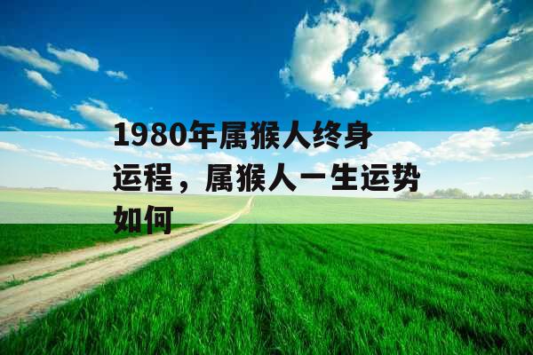 1980年属猴人终身运程,属猴人一生运势如何 1980年属猴人终身运程,属猴人一生运势如何
