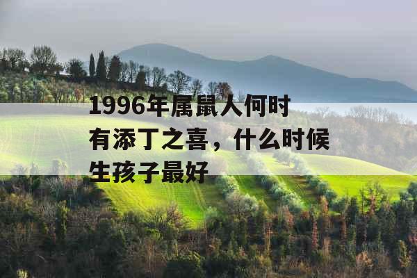 1996年属鼠人何时有添丁之喜，什么时候生孩子最好