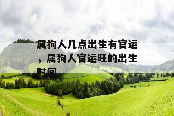 属狗人几点出生有官运,属狗人官运旺的出生时间 属狗人几点出生有官运,属狗人官运旺的出生时间