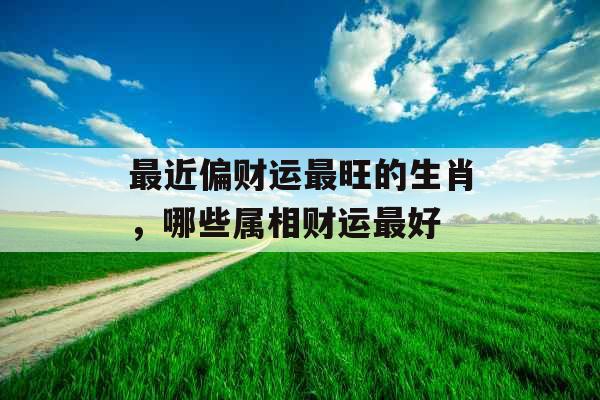 最近偏财运最旺的生肖，哪些属相财运最好