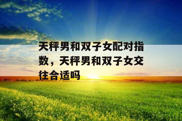 天秤男和双子女配对指数，天秤男和双子女交往合适吗