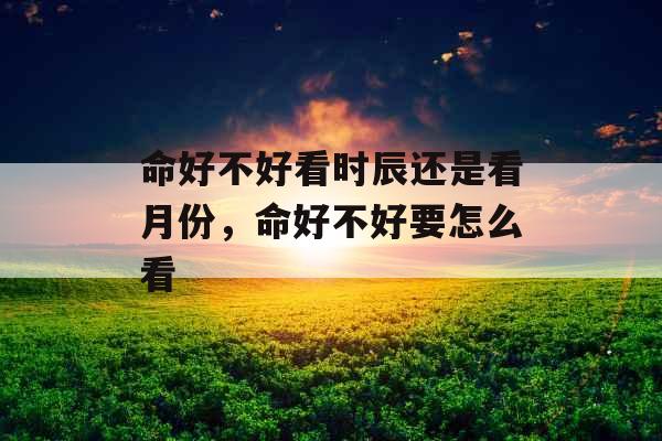 命好不好看时辰还是看月份，命好不好要怎么看