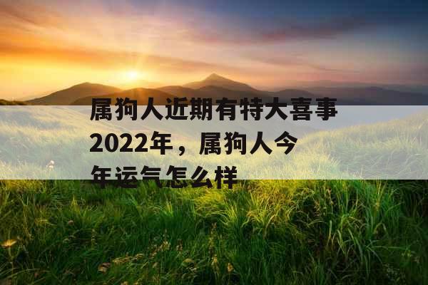 属狗人近期有特大喜事2022年，属狗人今年运气怎么样
