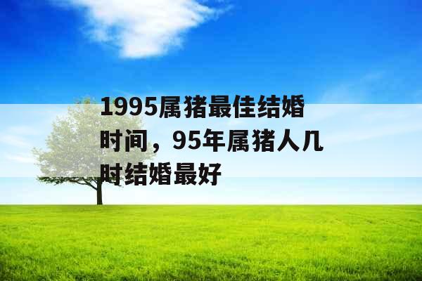 1995属猪最佳结婚时间，95年属猪人几时结婚最好