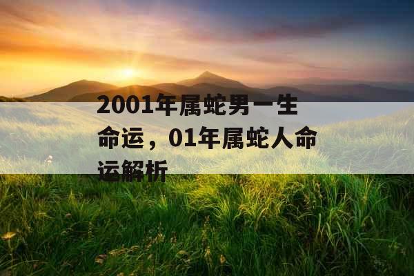 2001年属蛇男一生命运，01年属蛇人命运解析